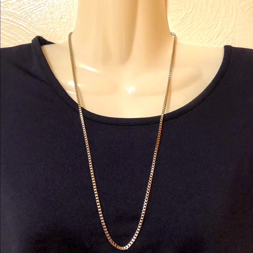 Silver and Gold Box Chain Necklace 20”